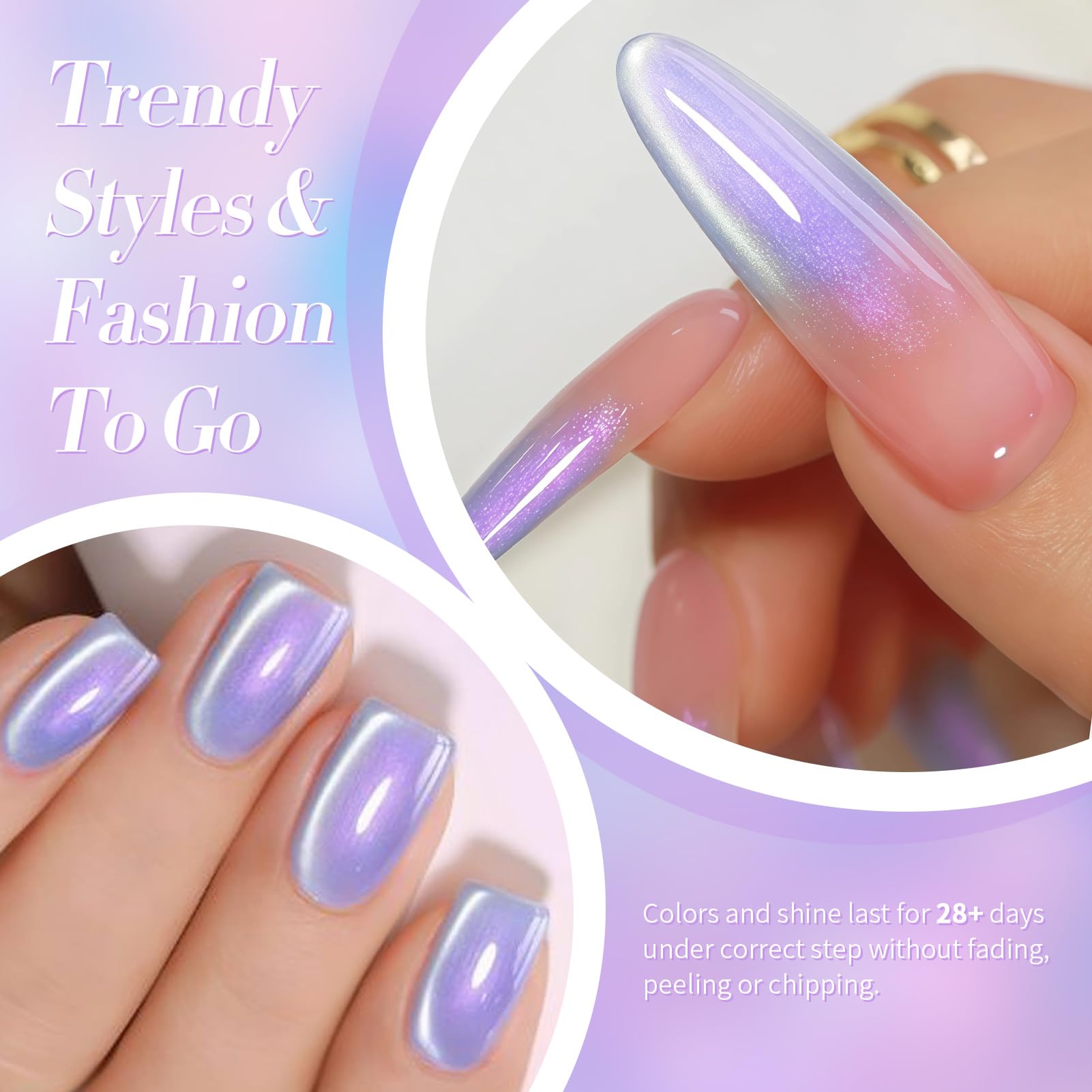 Born Pretty swatch on nail wheel showing shade variation and glittery reflective benefit
