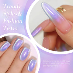 Born Pretty swatch on nail wheel showing shade variation and glittery reflective benefit