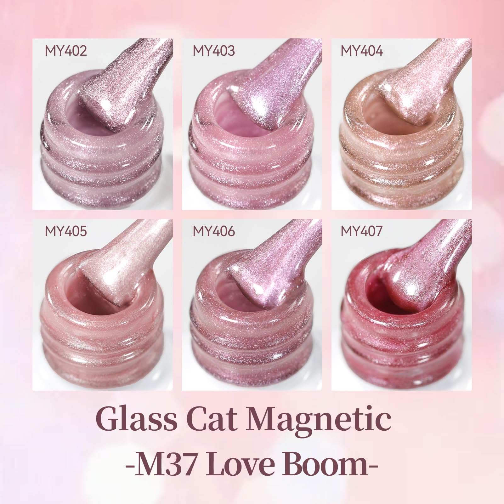 Born Pretty swatch panel with six jelly nude light-pink shades demonstrating color options benefit