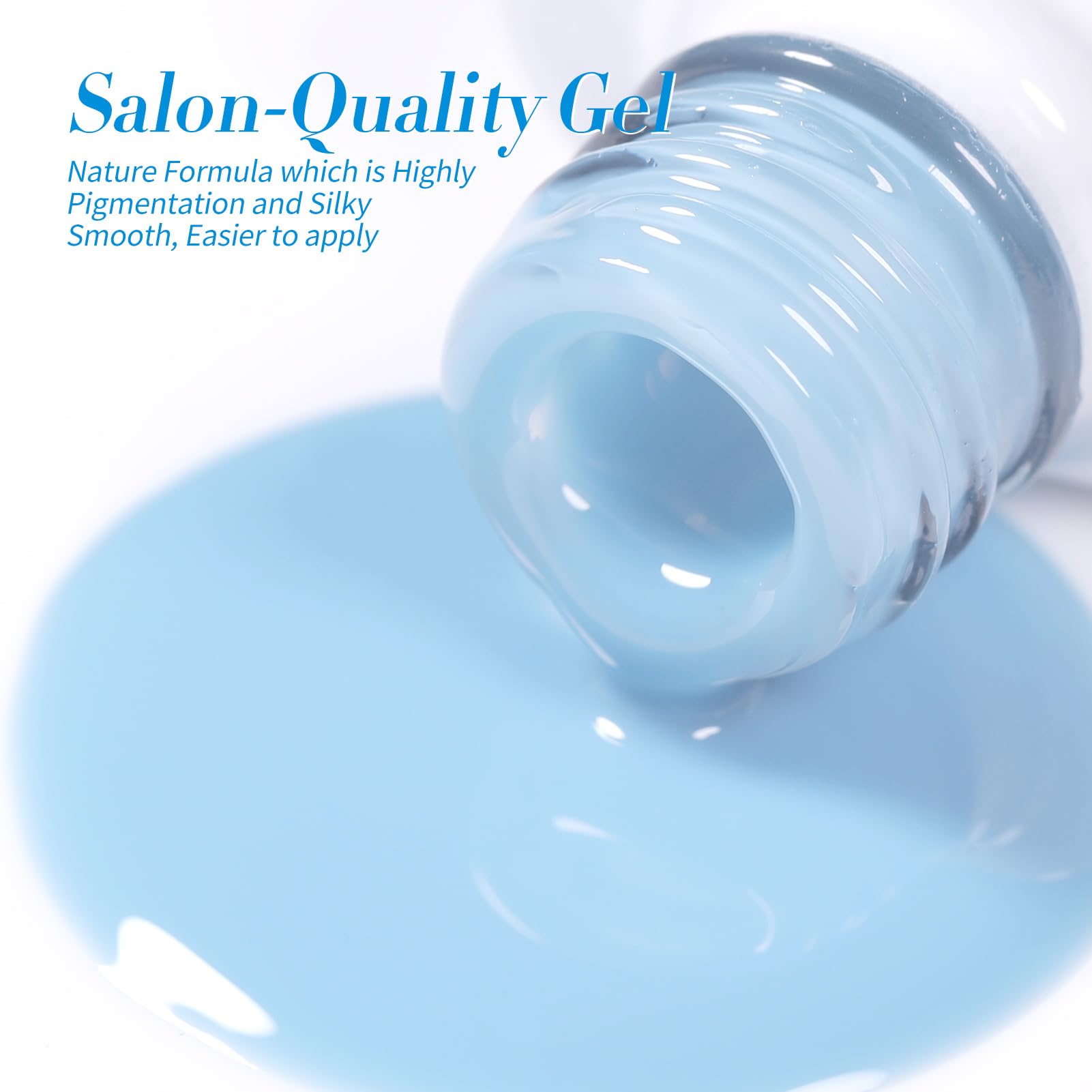 Born Pretty swatches from light to dark blue demonstrating color versatility