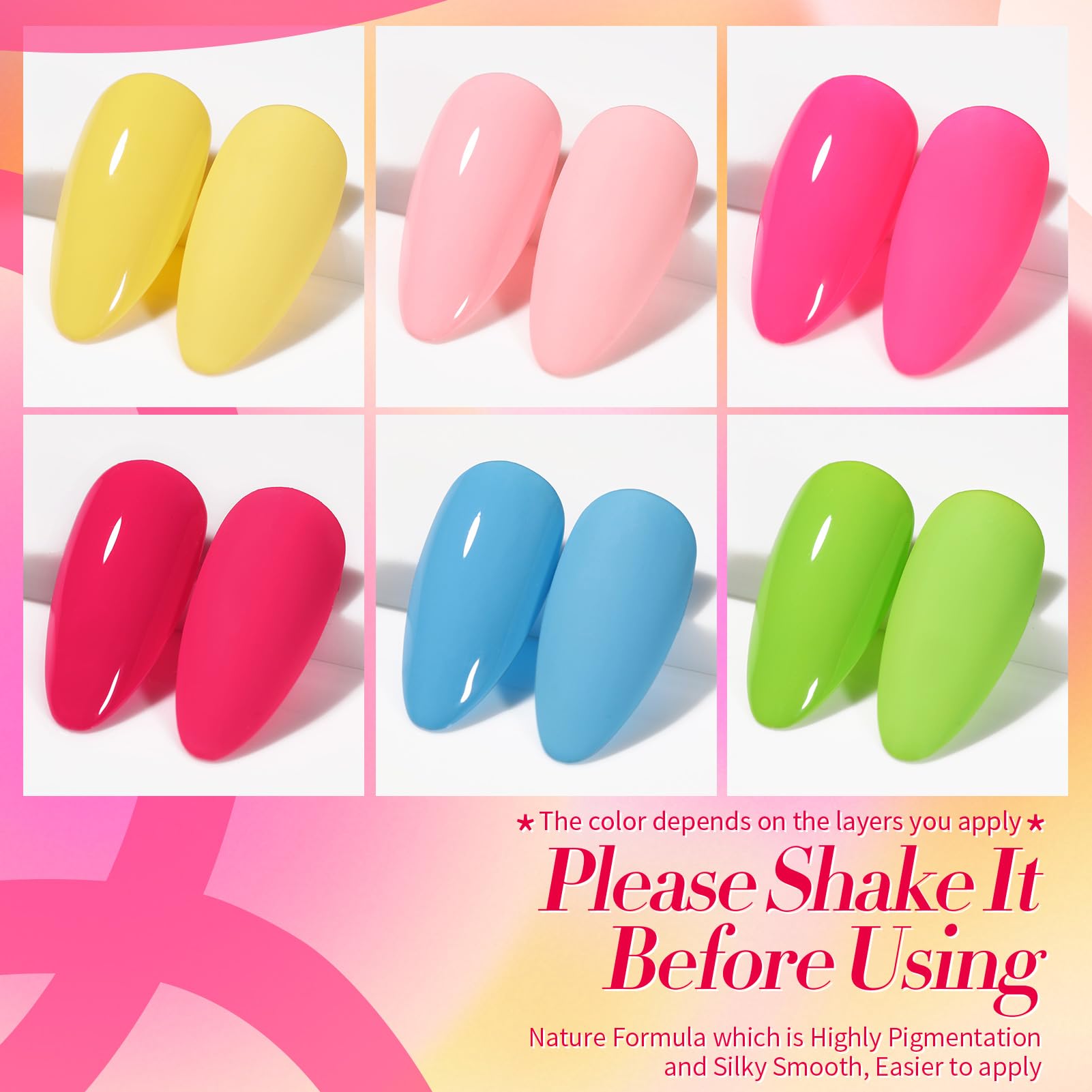 Born Pretty swatch wheel displaying all six candy colors for accurate shade selection