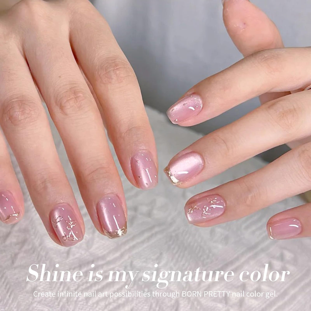 Born Pretty texture close-up of glossy pink gel showing glass effect