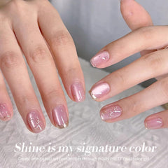 Born Pretty texture close-up of glossy pink gel showing glass effect