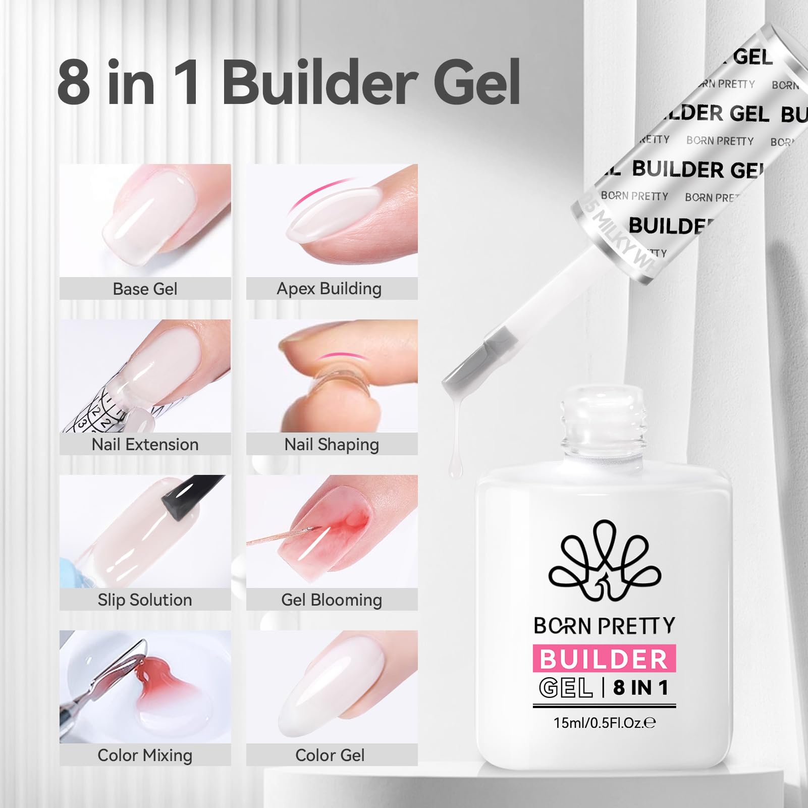 born pretty texture closeup of gel viscosity for precise apex shaping benefit