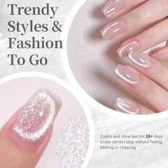 Born Pretty jelly gel pour close-up showing translucent silver shimmer and layering benefit