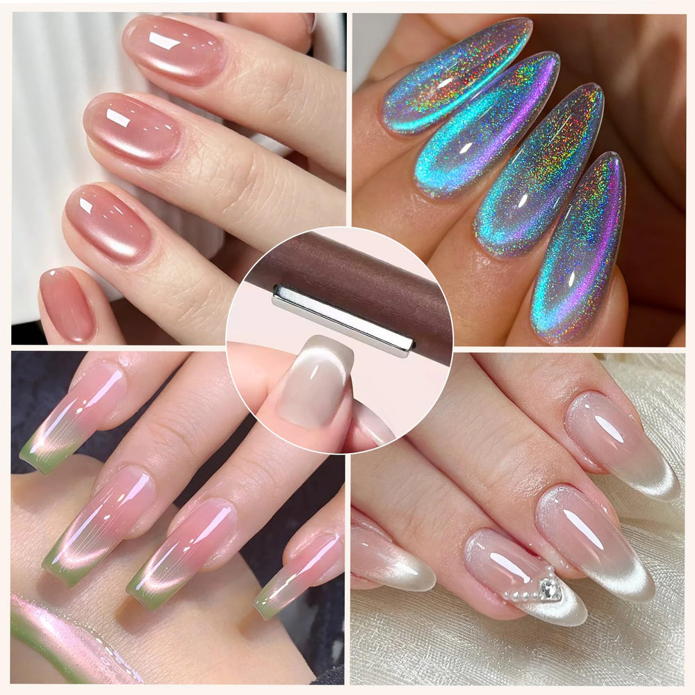 Born Pretty texture pattern demo on nail highlighting clear 3D cat-eye effect