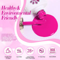 Born Pretty lifestyle scene for Valentine's Day showcasing festive pink manicure