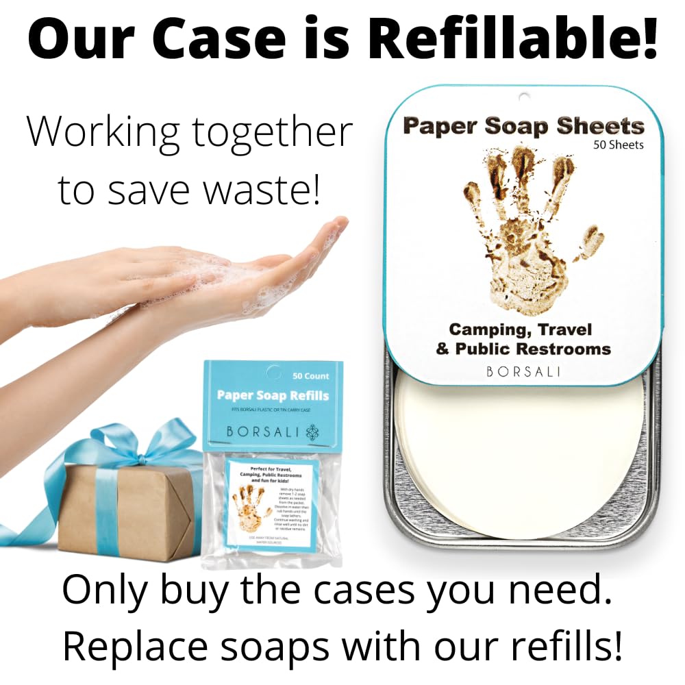 BORSALI open case with a soap sheet ready to use for easy access