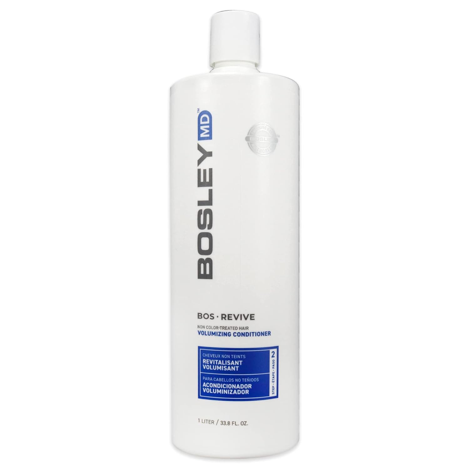 BosleyMD BosRevive front packaging shows 33.8 oz bottle and product benefits
