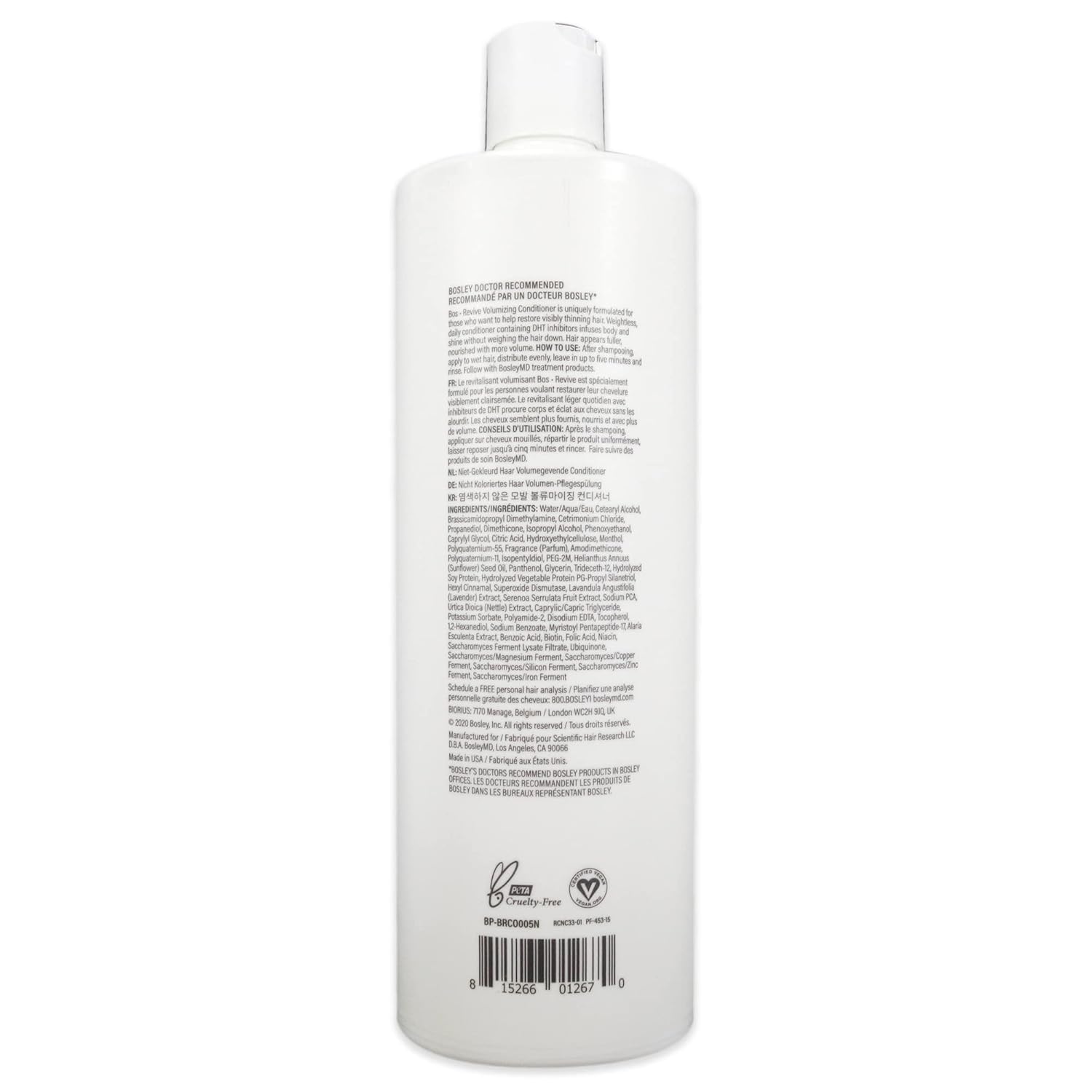 BosleyMD BosRevive creamy conditioner texture close-up for lightweight hydration benefit