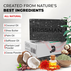 Bossman bar held in hand to show compact 4 oz size and travel convenience