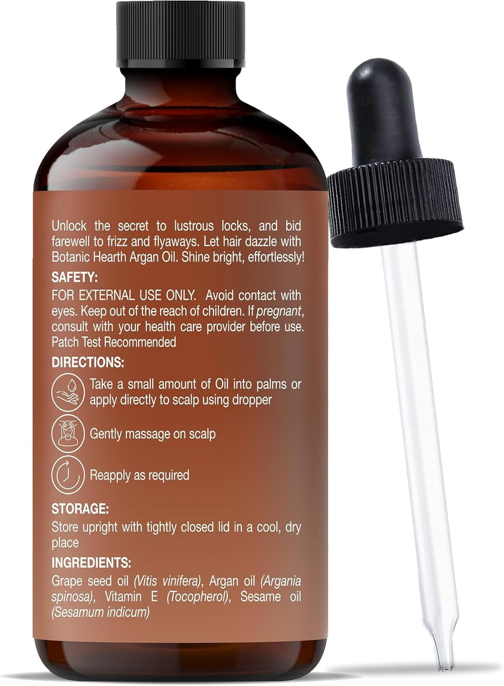 Botanic Hearth ingredients label highlighting clean, paraben-free benefit