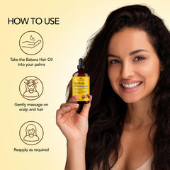 Botanic Hearth oil applied to hair ends to reduce split ends and frizz