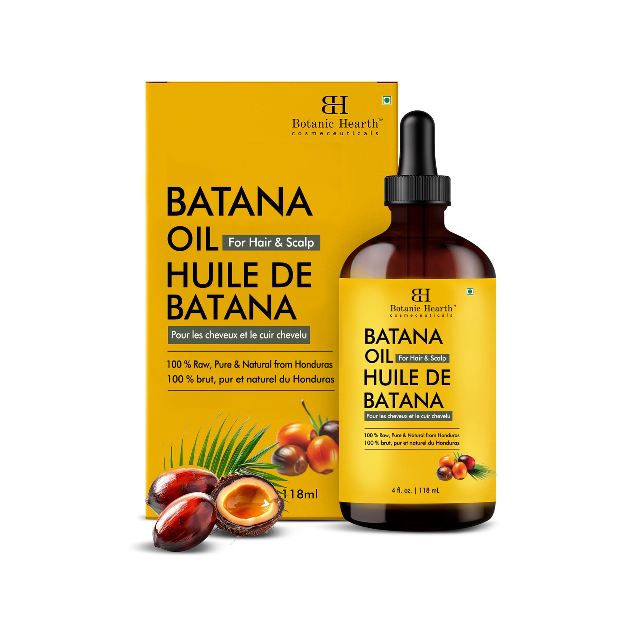 Botanic Hearth bottle front view showing label and volume, reveals natural treatment benefits