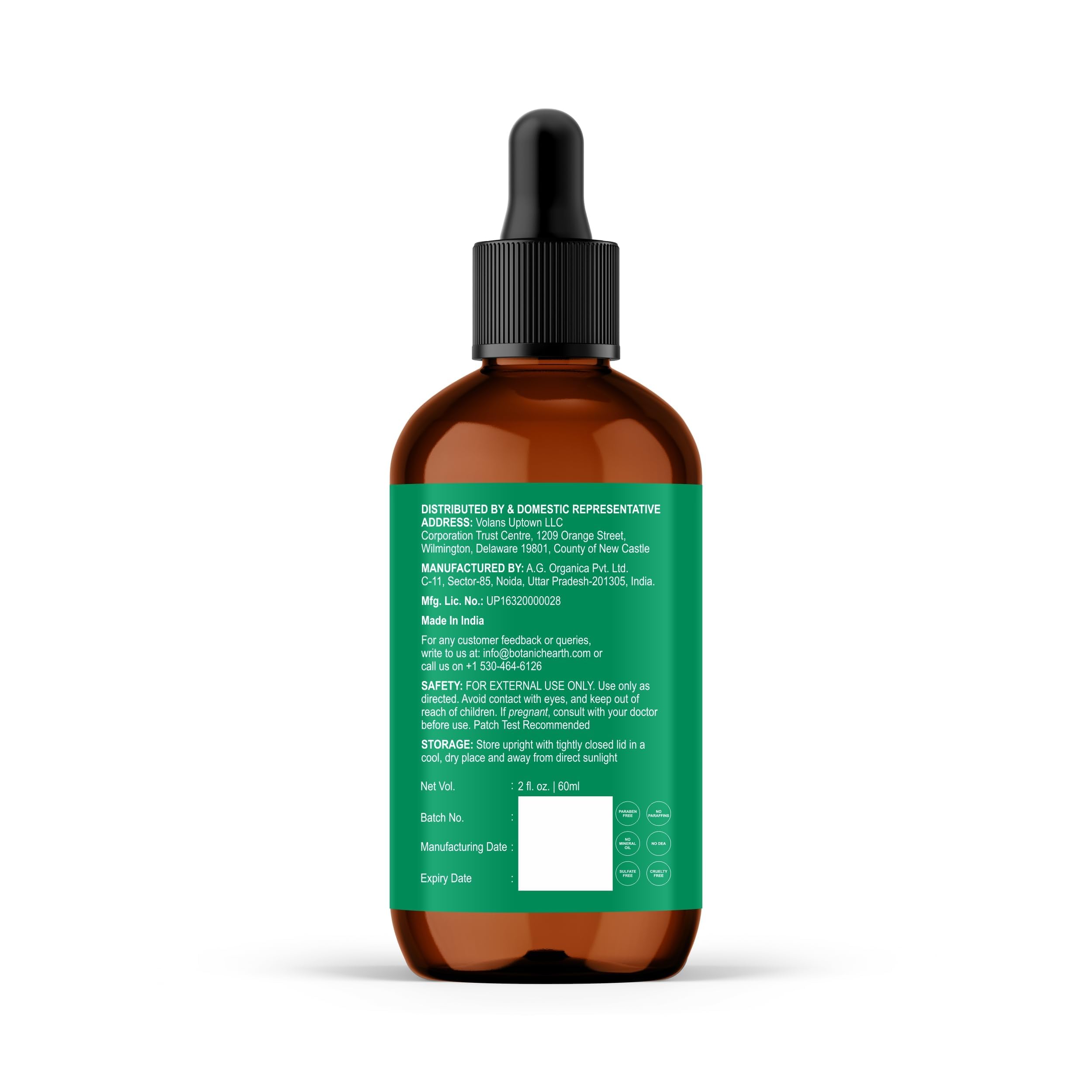 Botanic Hearth label close-up highlighting natural ingredients and benefits