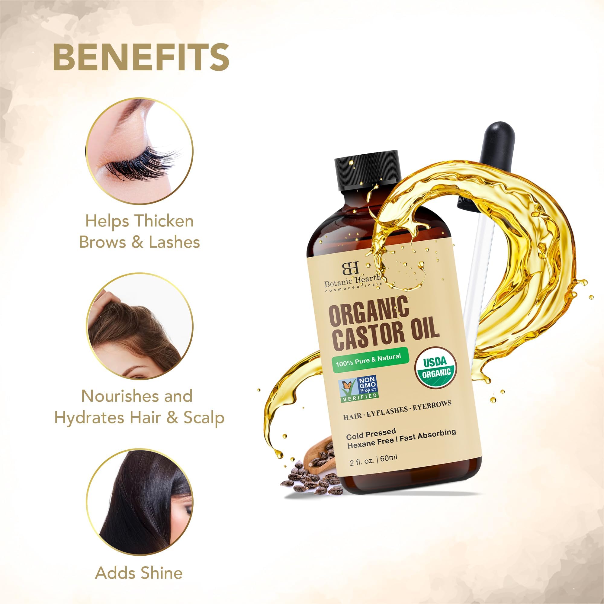 Botanic Hearth close-up texture of cold-pressed oil highlighting purity benefits