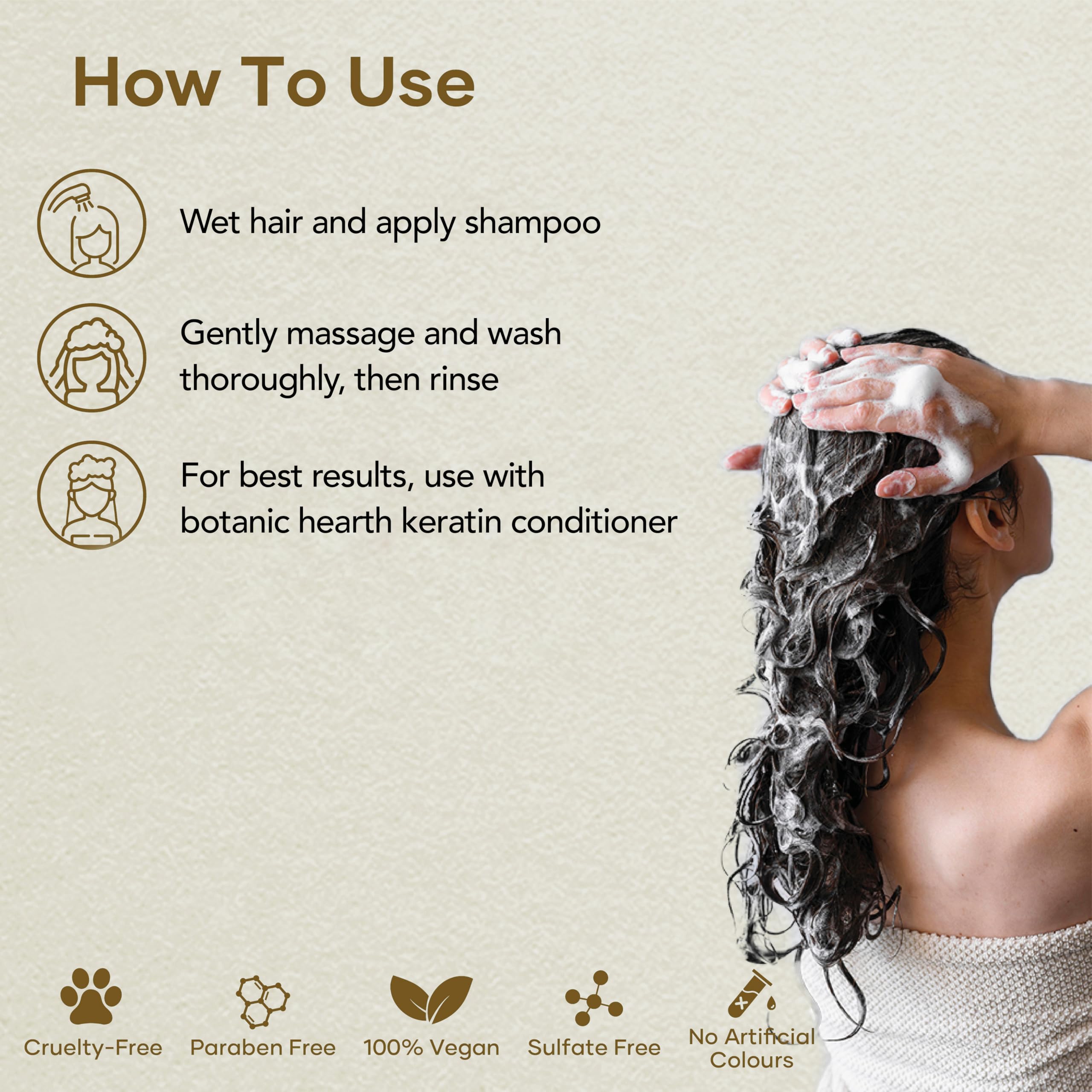 Botanic Hearth before and after hair image showing smoother, fuller-looking strands