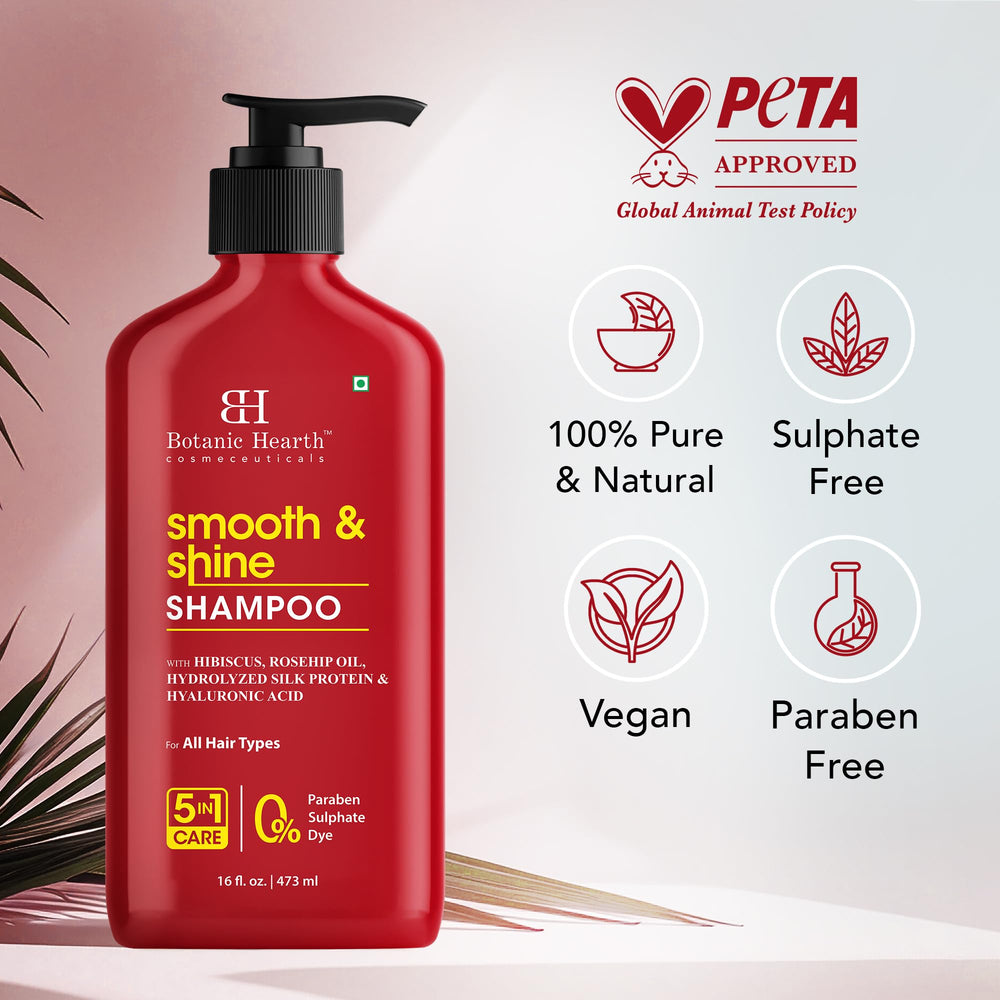 Botanic Hearth model with glossy hair after using the shampoo