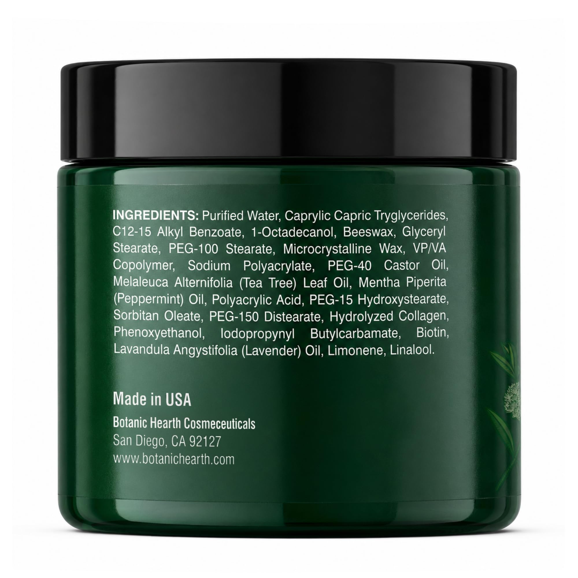 Botanic Hearth product label close-up highlighting key ingredients