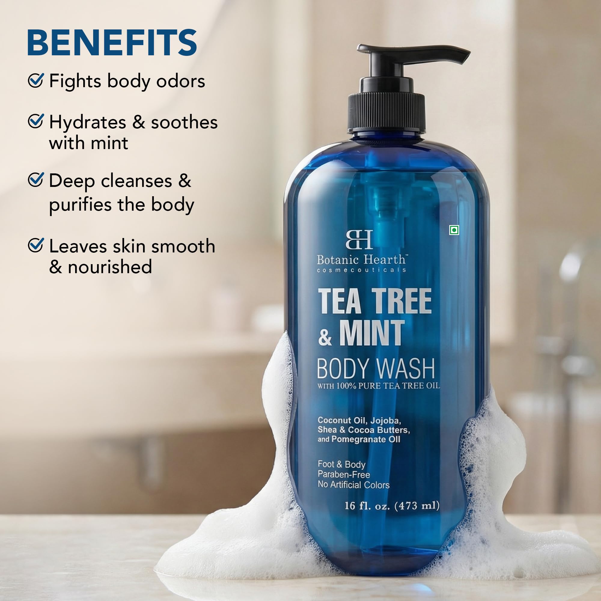 Botanic Hearth label close-up highlighting ingredients and clear product identity