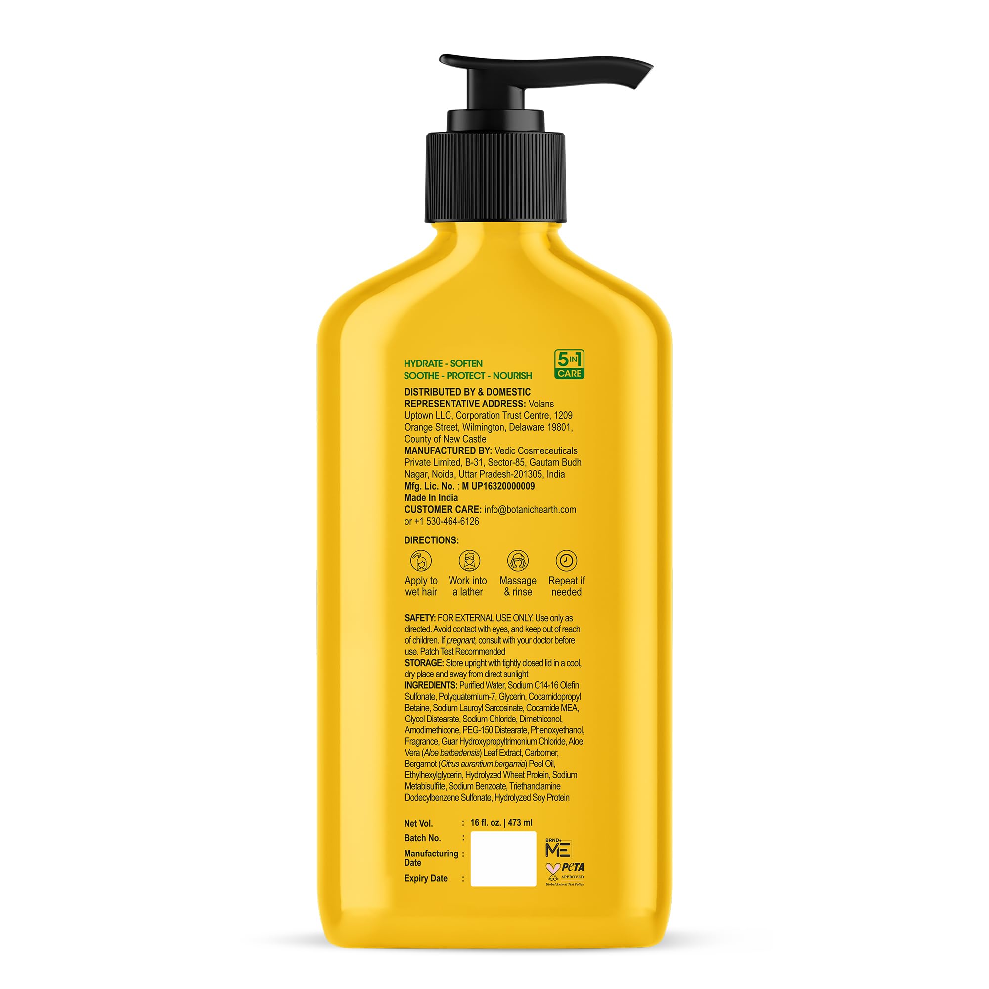Botanic Hearth dispensing shampoo from pump for easy, no-mess use