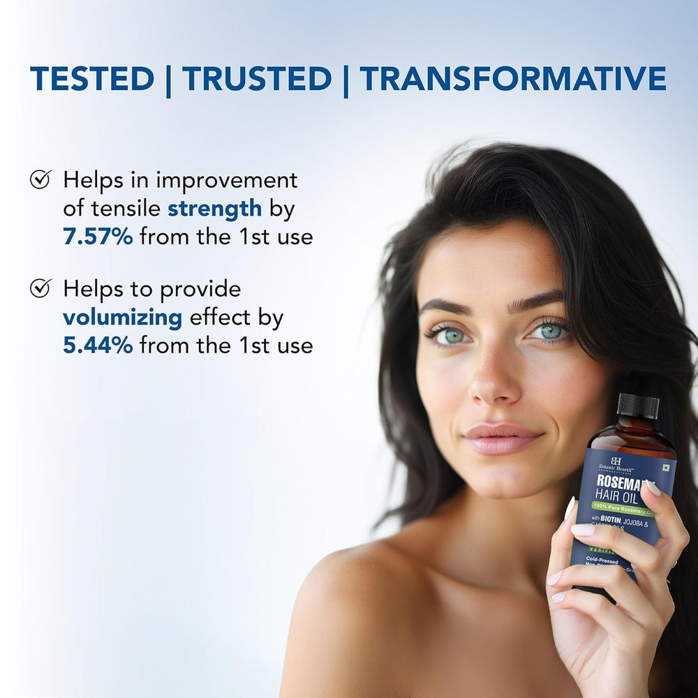 Botanic Hearth applying oil to scalp with applicator demonstrating targeted delivery