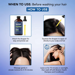 Botanic Hearth applying oil to scalp showing targeted nourishment