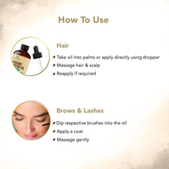 Botanic Hearth applying oil to scalp to nourish and hydrate hair roots