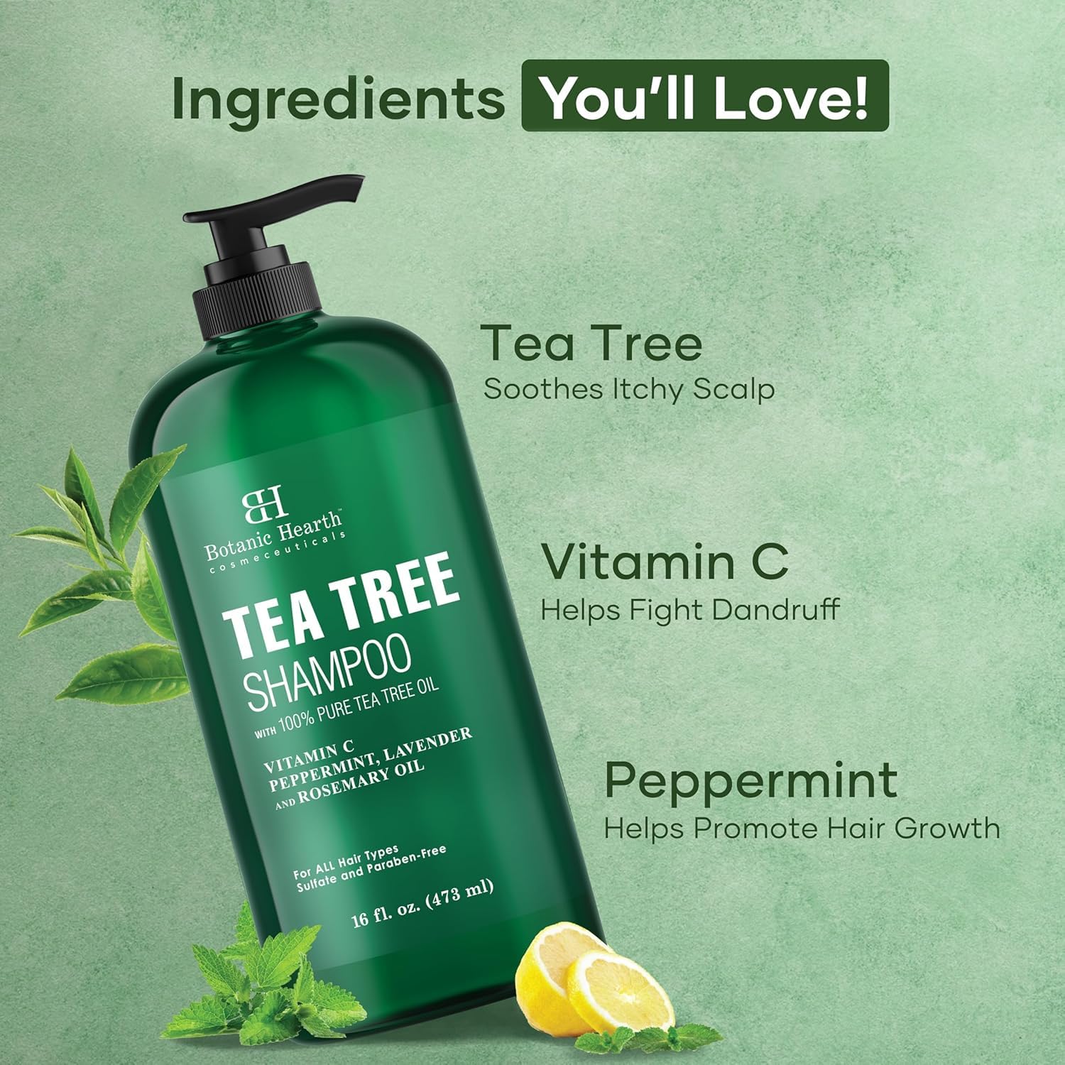 Botanic Hearth back label showing ingredients and usage directions for transparency