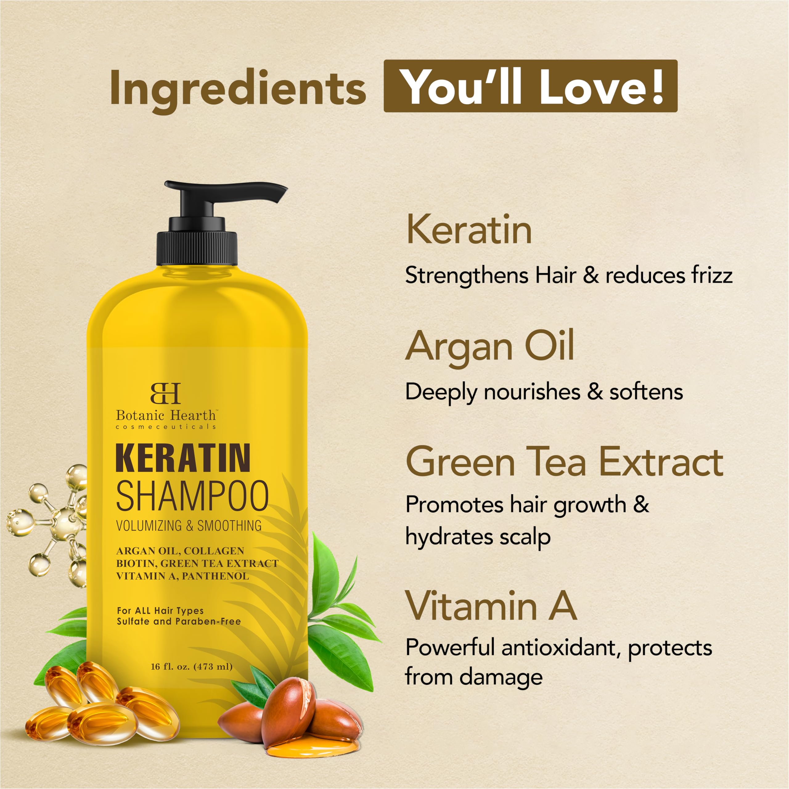 Botanic Hearth shampoo poured into hand to show texture and spreadability