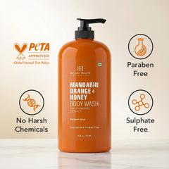 Botanic Hearth size comparison bottle next to hand illustrating true 16 fl oz scale