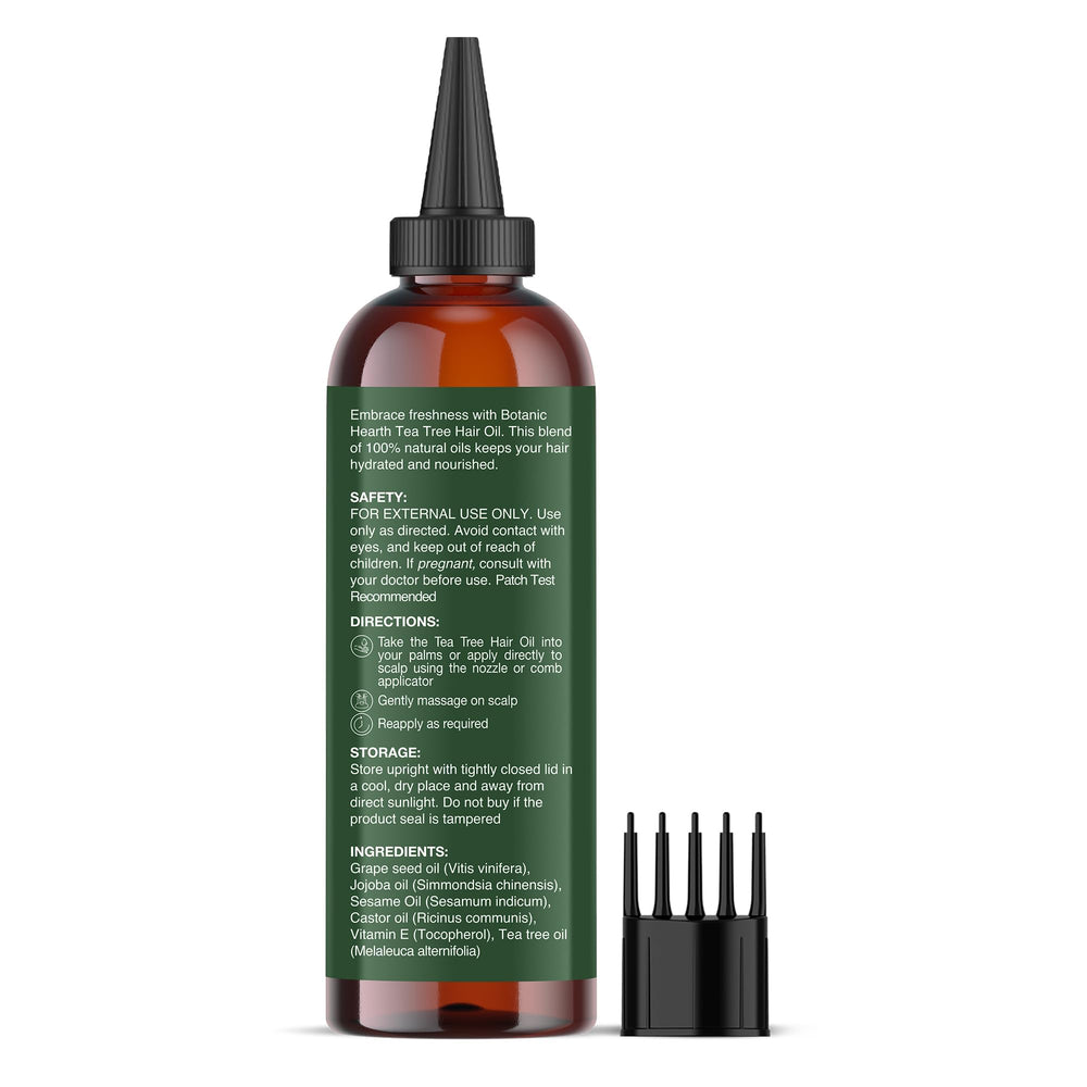 Botanic Hearth bottle next to a ruler for accurate 4 fl oz size comparison