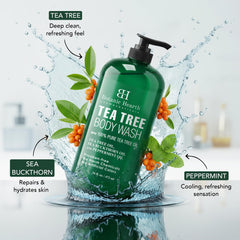Botanic Hearth gel texture on hand illustrating lightweight lather and gentle cleanse benefit