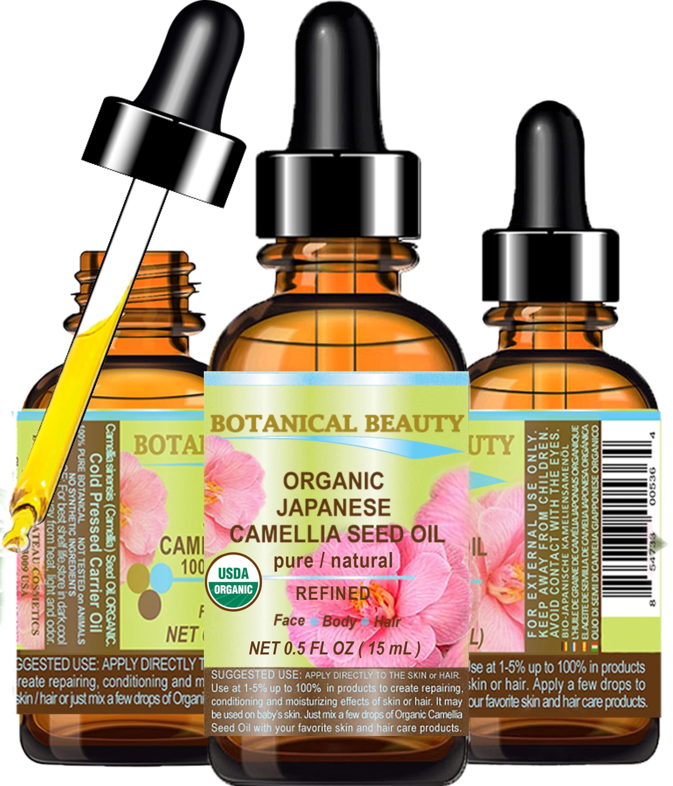 Botanical Beauty bottle front packaging showing clean design and purity benefits