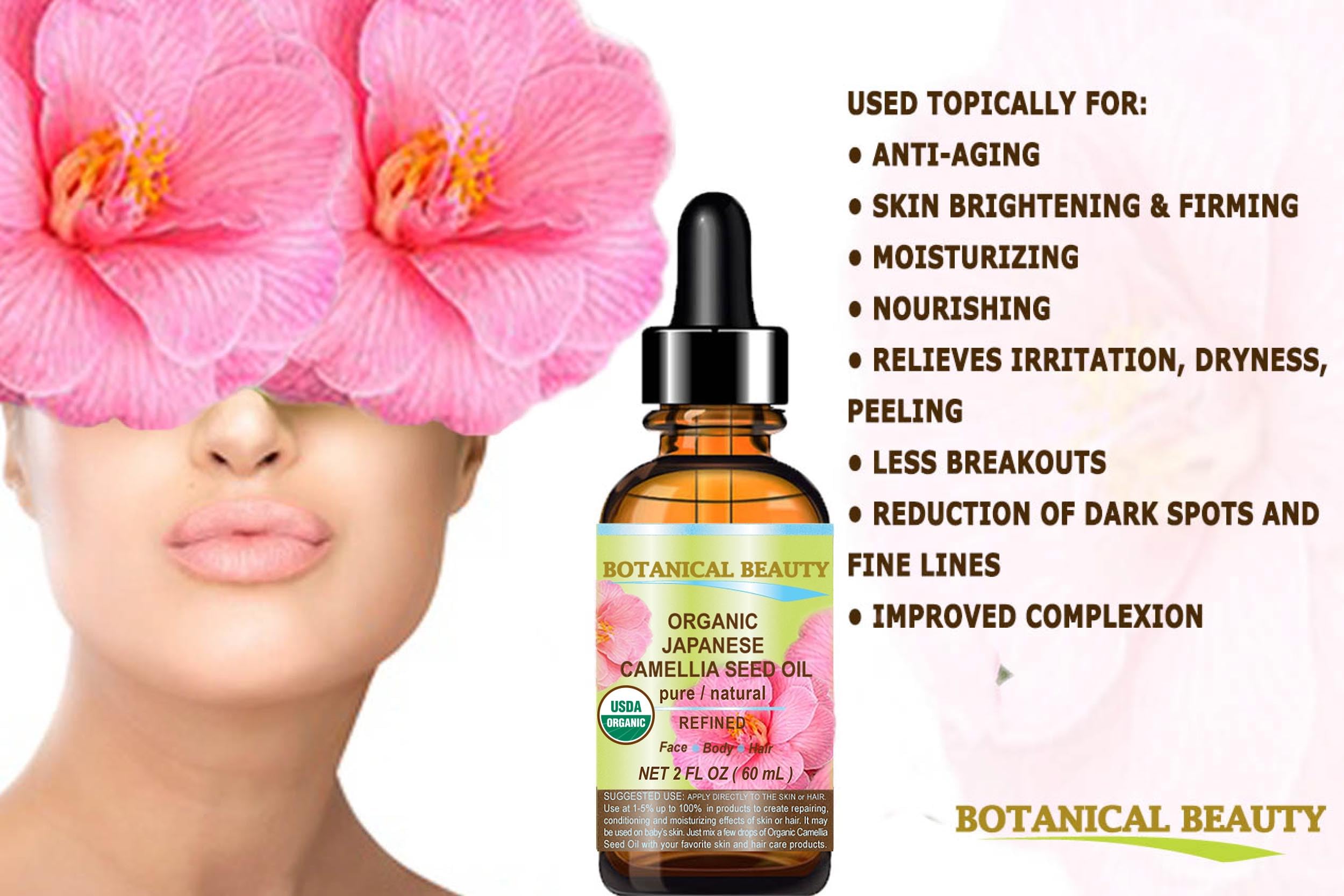 Botanical Beauty applying oil to hair ends to increase shine and reduce frizz