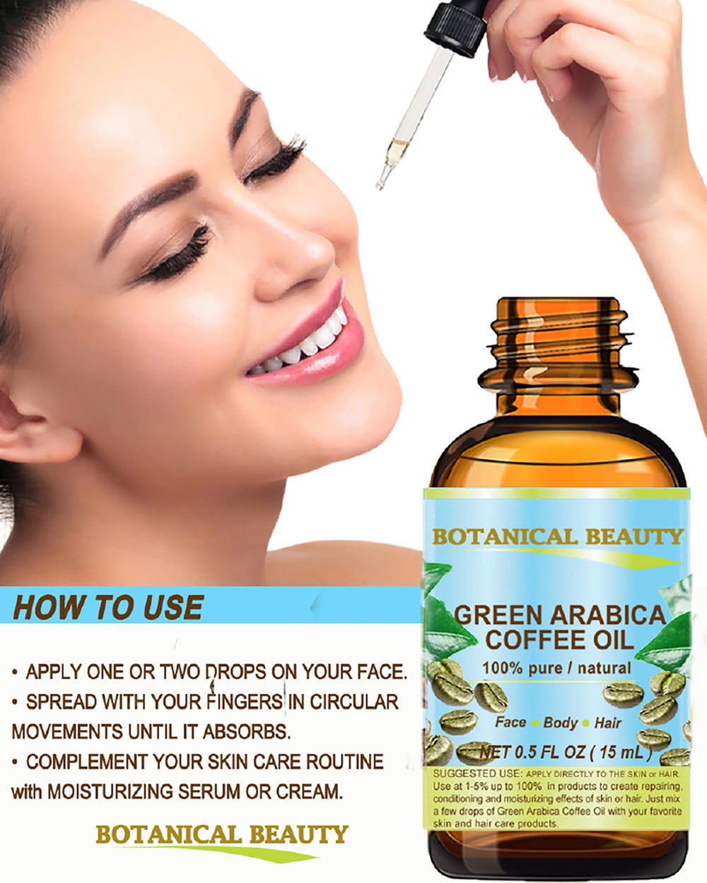 Botanical Beauty oil texture drop illustrating lightweight absorption