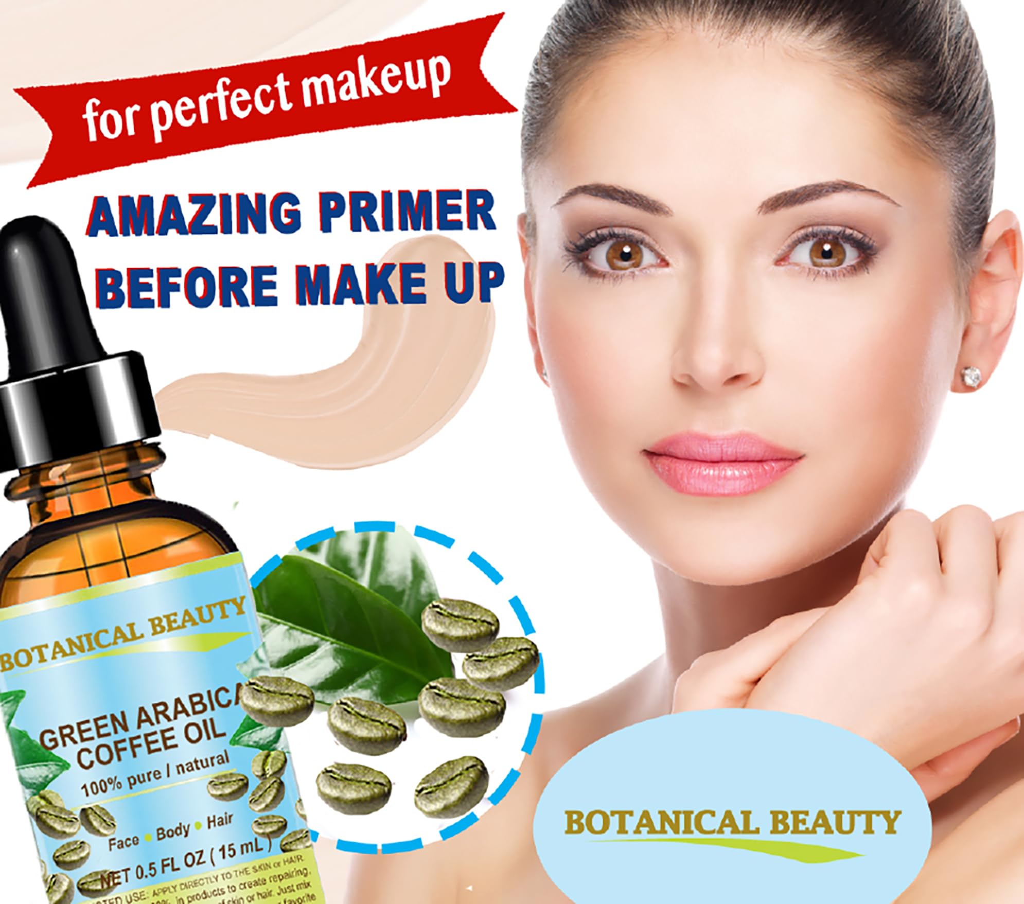 Botanical Beauty pouring oil into hand to show easy application