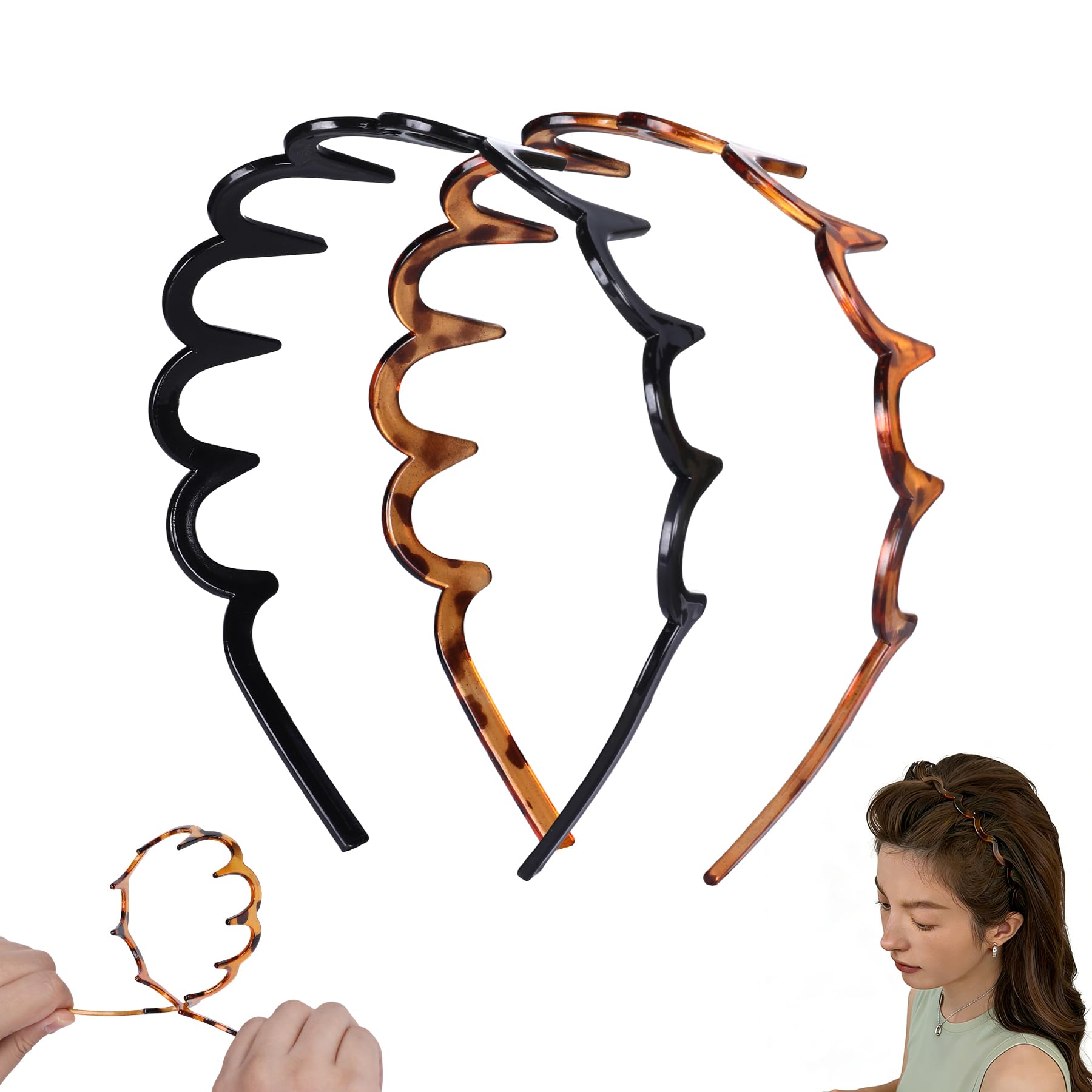 Botanikind headband used during makeup routine keeping hair neatly swept back