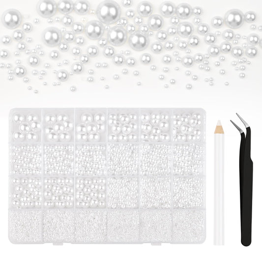 Bouiexye front view of 24-compartment box showing organized pearls and tools benefit organized crafting
