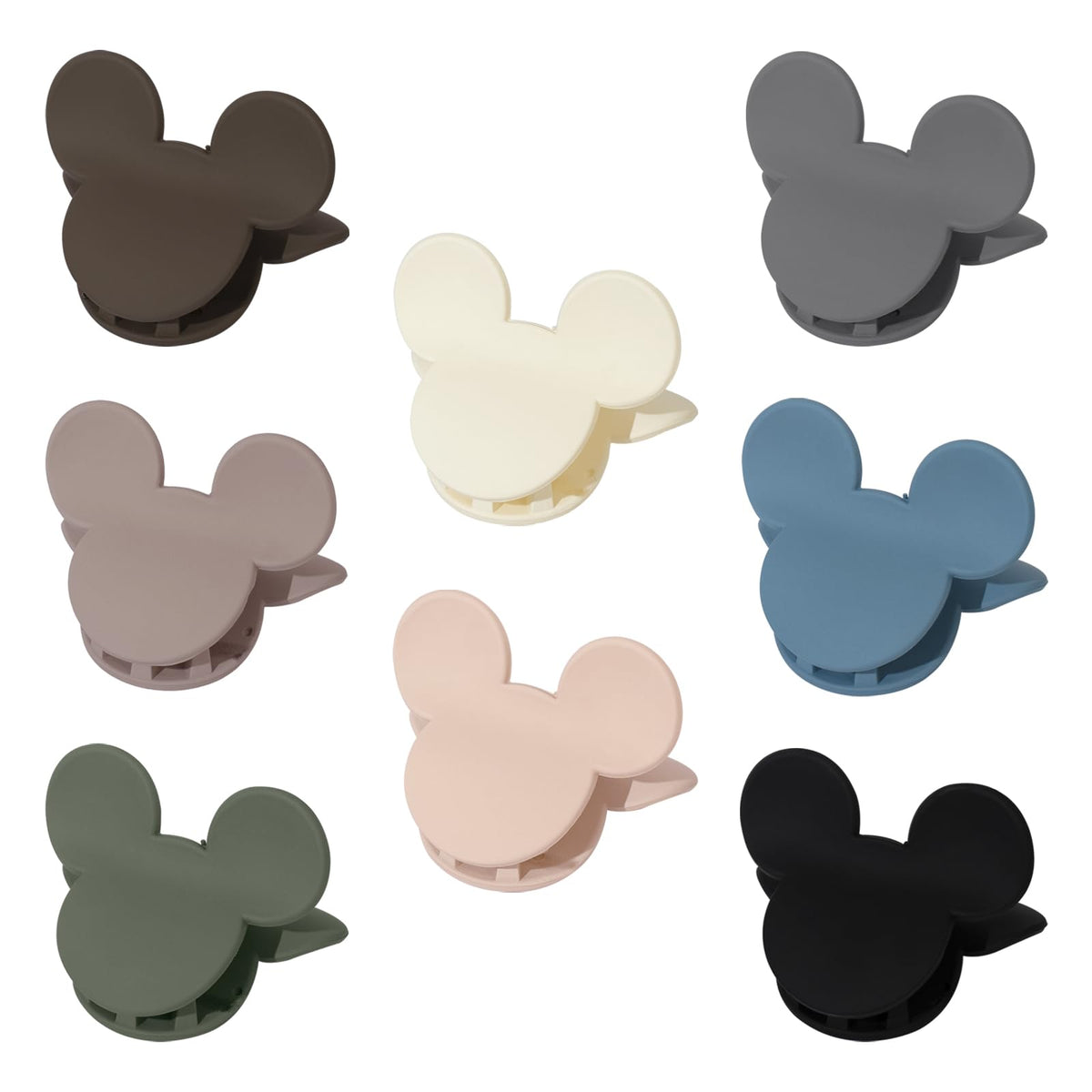 BOUNIQ front view of 8-pack clips showing colors and compact size, easy styling