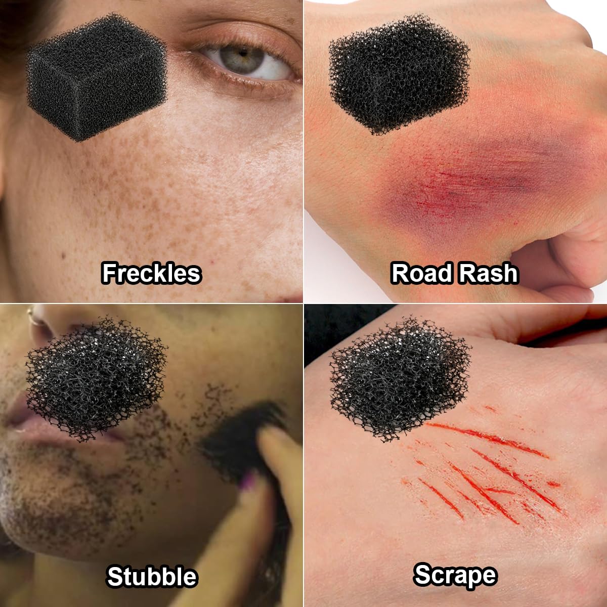 Bowitzki kit in use on actor for Halloween makeup showing professional results