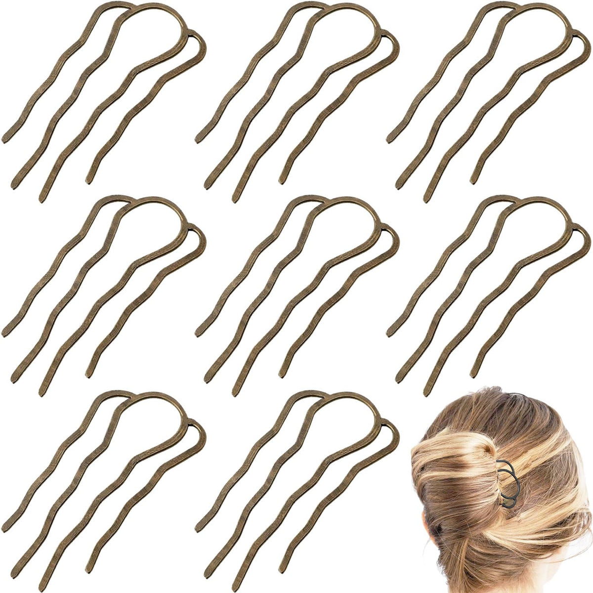 BOYIVI bronze front view showing all eight hair side combs and compact set benefit