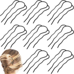 BOYIVI front view of eight metal hair forks showing tidy pack and reliable hold