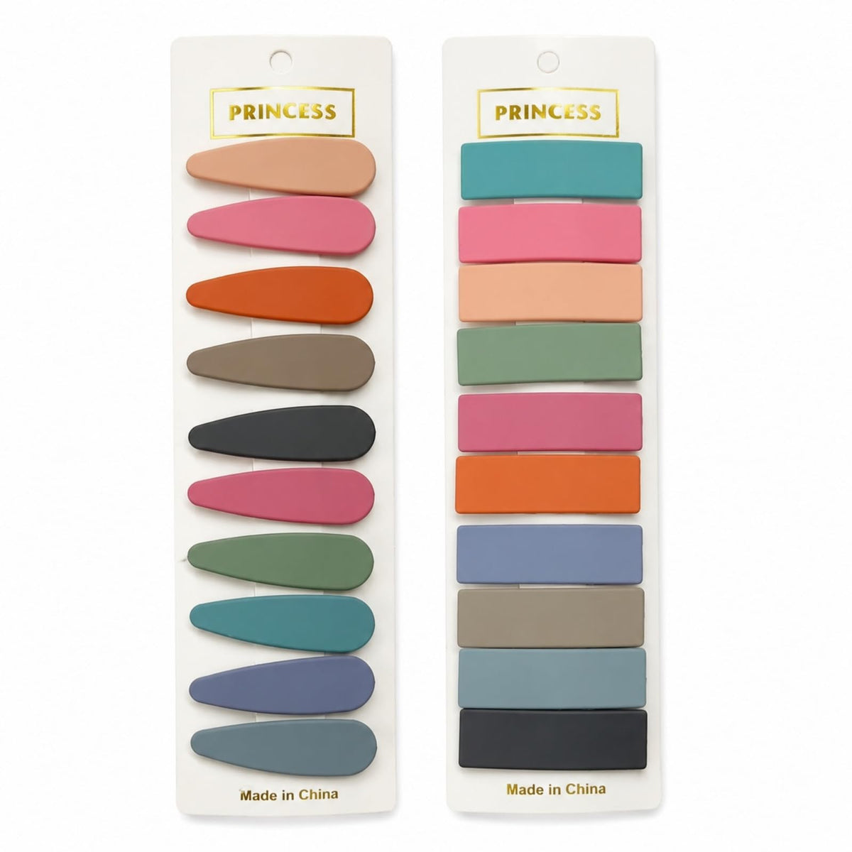B.PHNE front view of full matte snap clip set showing color variety and packaging benefit
