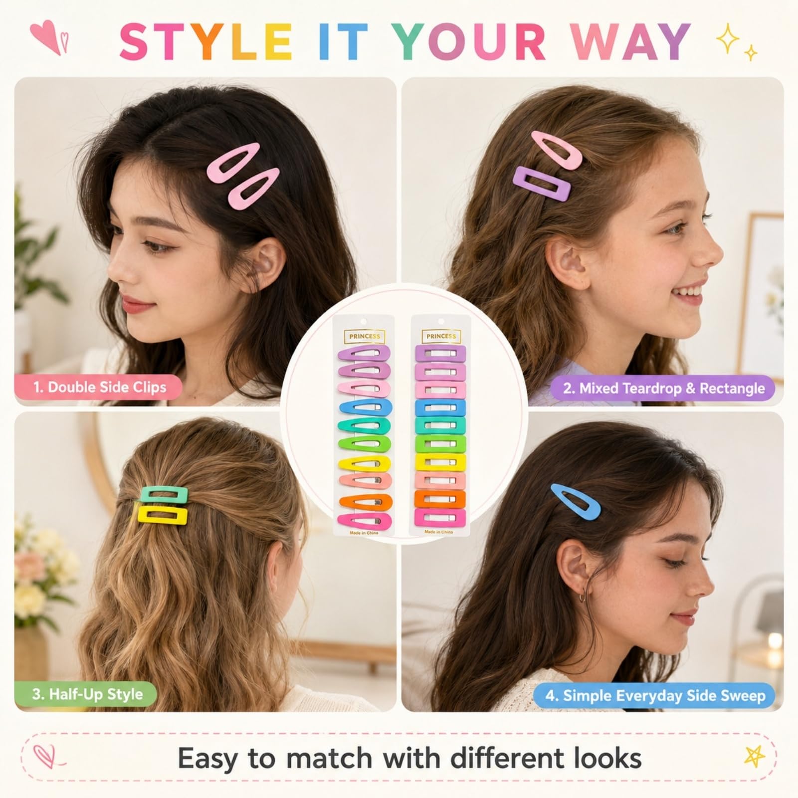 B.PHNE clip securing bangs nicely, keeping hair tidy and crease-free