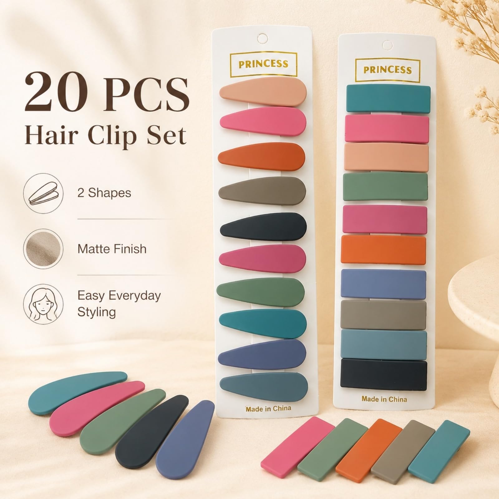 B.PHNE clips used during makeup routine in bedroom showing practical daily use benefit