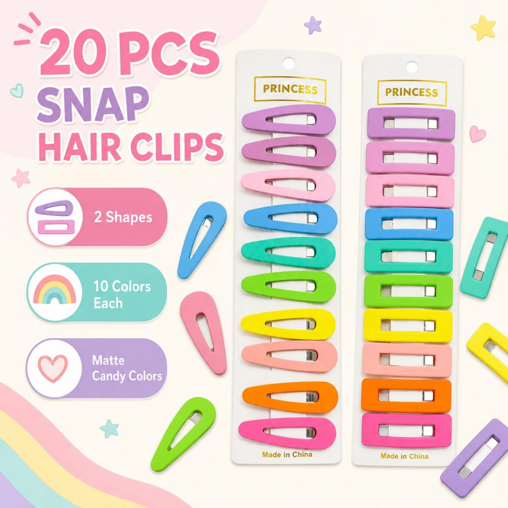 B.PHNE assortment of teardrop, rectangle and cutout clips showing variety