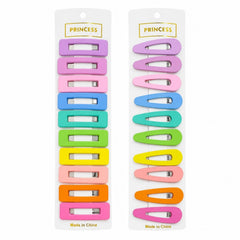 B.PHNE pastel teardrop and rectangle clips laid flat, versatile styling choices