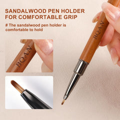 BQAN daisy pen handle detail showing wooden grip for comfortable control