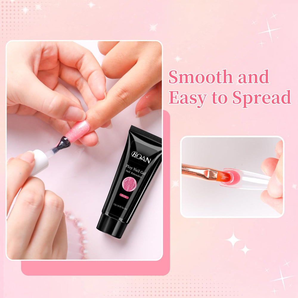 BQAN finished stiletto nail close-up highlighting salon-quality glossy finish and durability